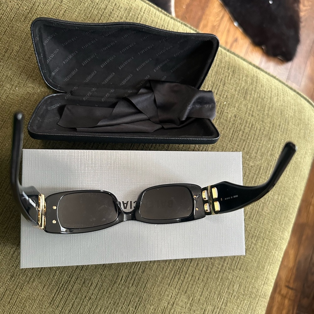 Black Sunglasses with Gold Accents